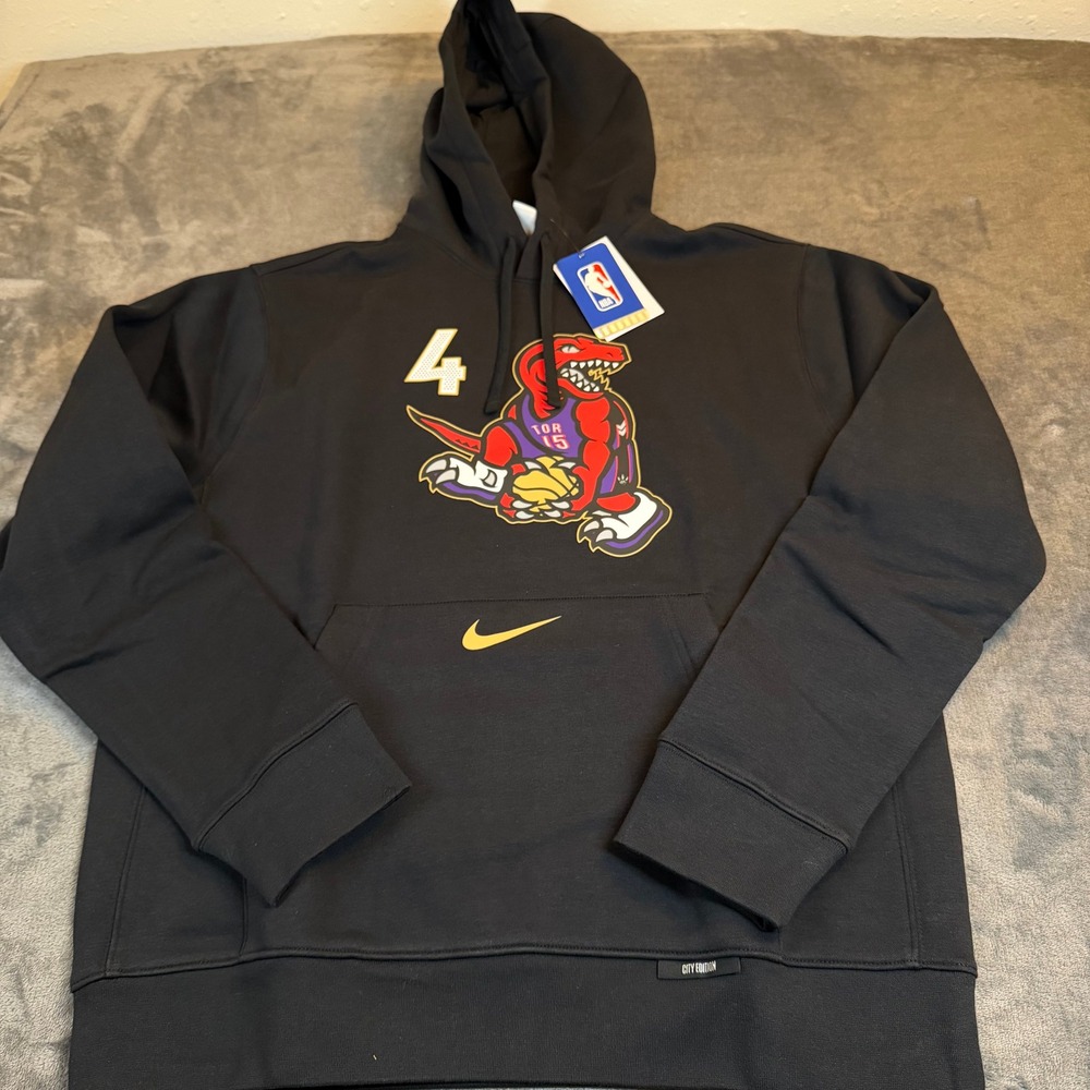 Nike Toronto Raptors City Edition Hoodie Mens Medium‎ Black Scottie Barnes NWT